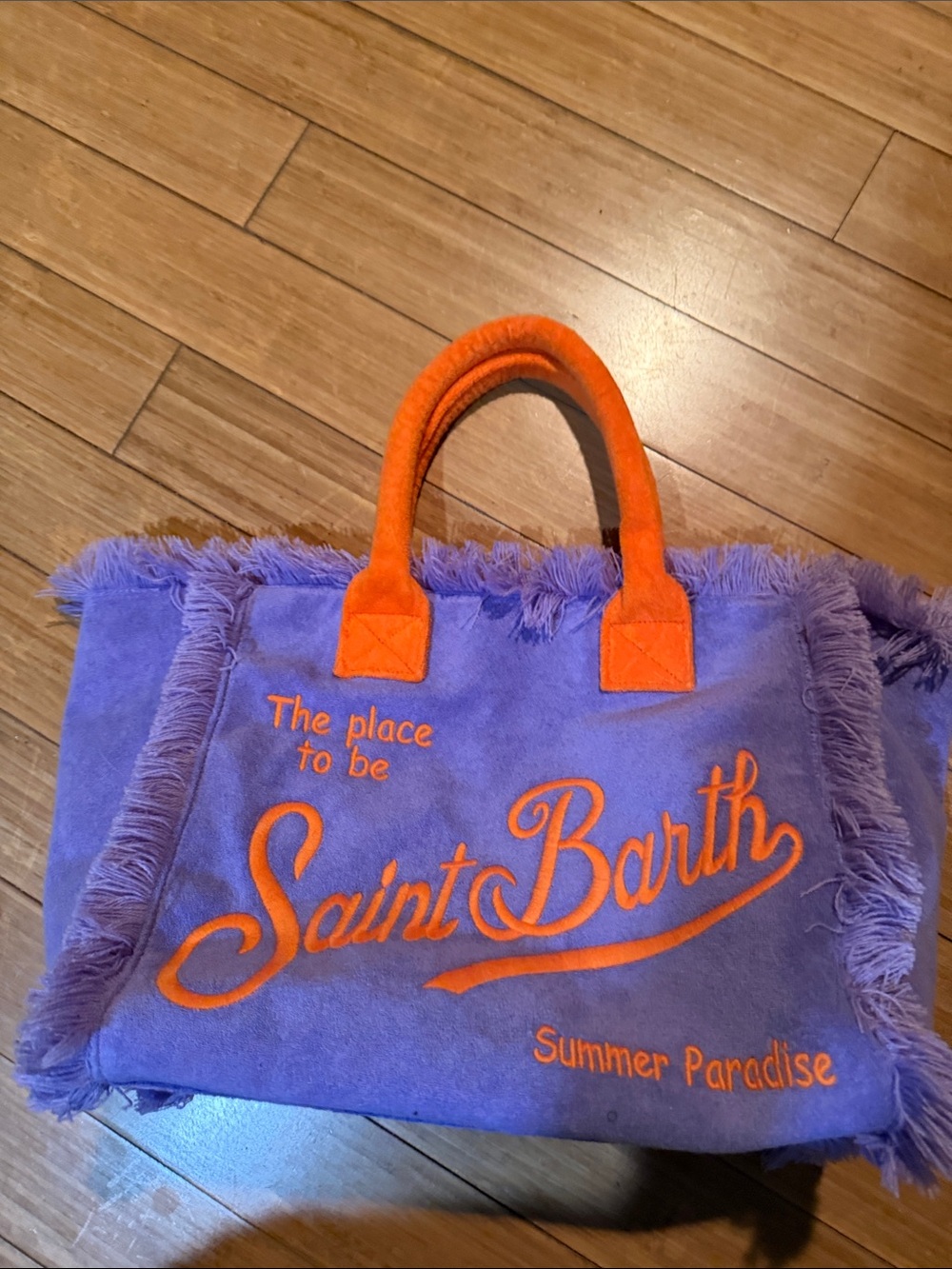 MC2 Saint Barth Purple Tote with Orange Accents